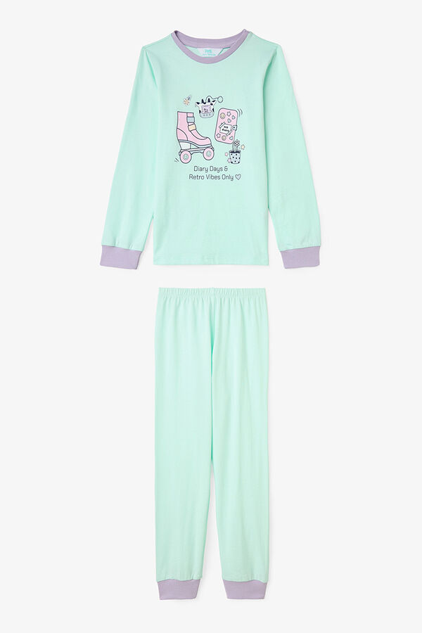 Penti Girls Retro Toy Patterned Cotton Long Sleeve 2-Piece Pajama Set printed