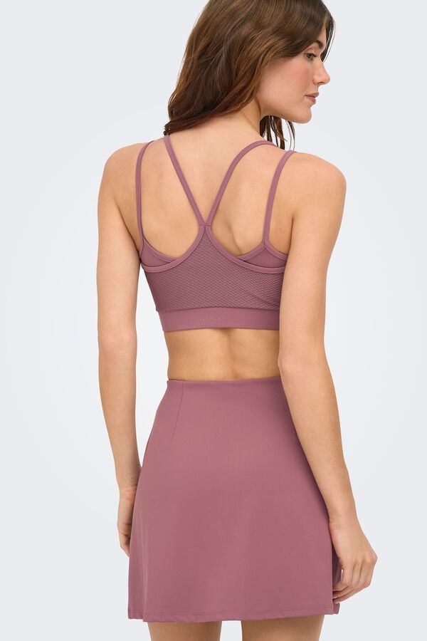 Only Play Soutien desportivo detalhe em mesh rosa