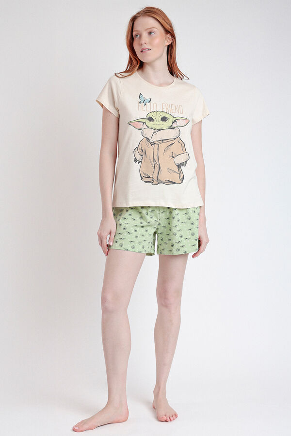Admas Pijama corto Grogu Star Wars beige