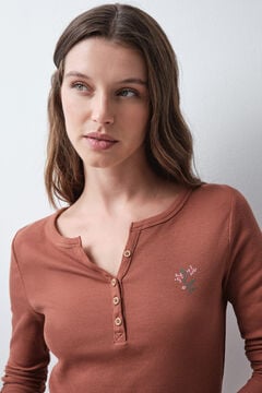 Women'secret Braon majica dugih rukava Braon