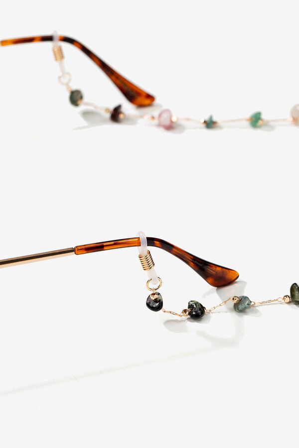 Vilanova Cadena de Gafas con Piedra Natural rosa