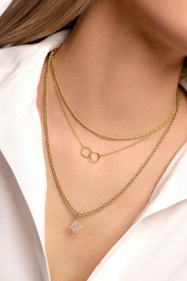 Womensecret Circles Twist gold-plated necklace Žuta