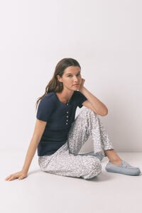 Women'secret Pamučne duge pantalone sa cvetnim printom