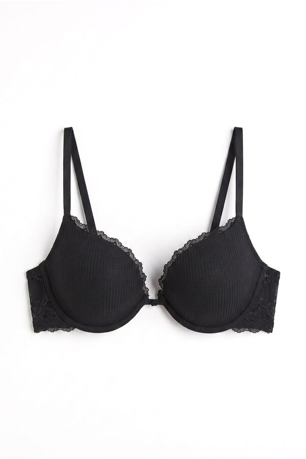 Women'secret Crni pamučni push-up grudnjak GORGEOUS Crna