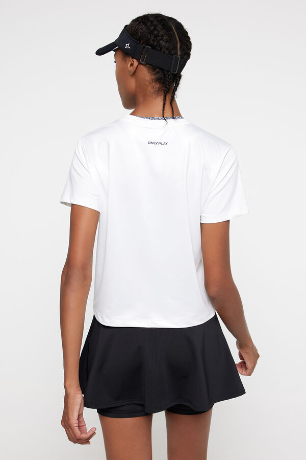 Only Play T-shirt crop top branco