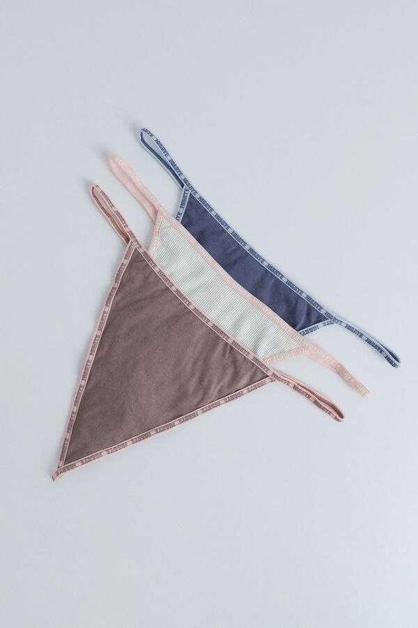 HI&BYE Pakovanje od 3 japanke sive, zelene i braon boje Bež