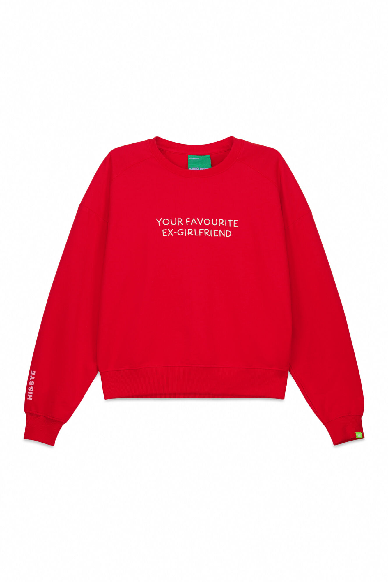 HI&BYE Sudadera corta lisa felpa algod&oacute;n roja