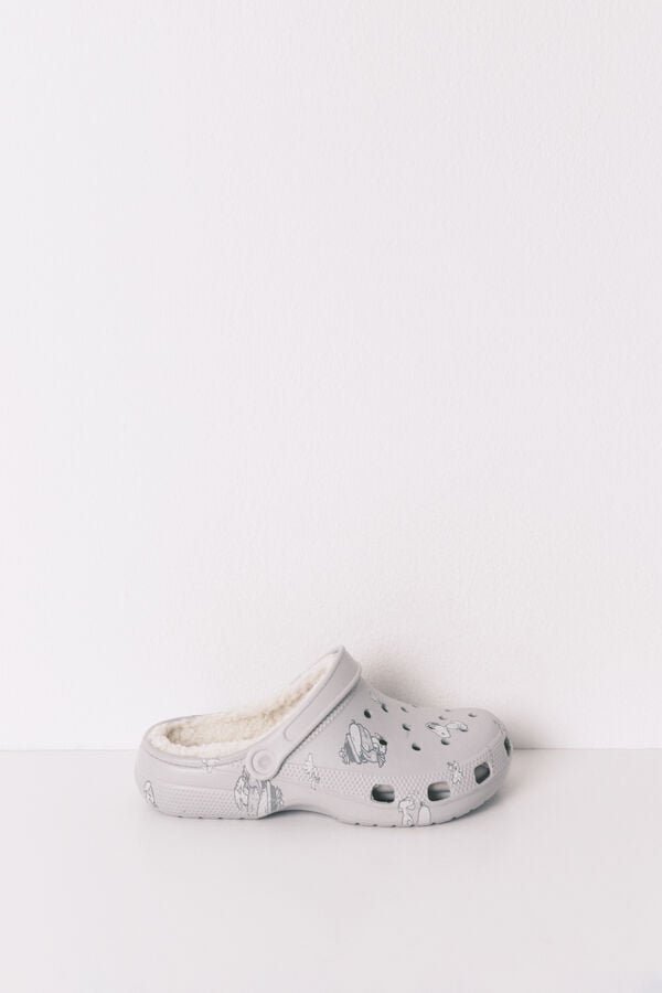 Women'secret Sobne papuče od jagnjeće krzno sa Snupijem Siva