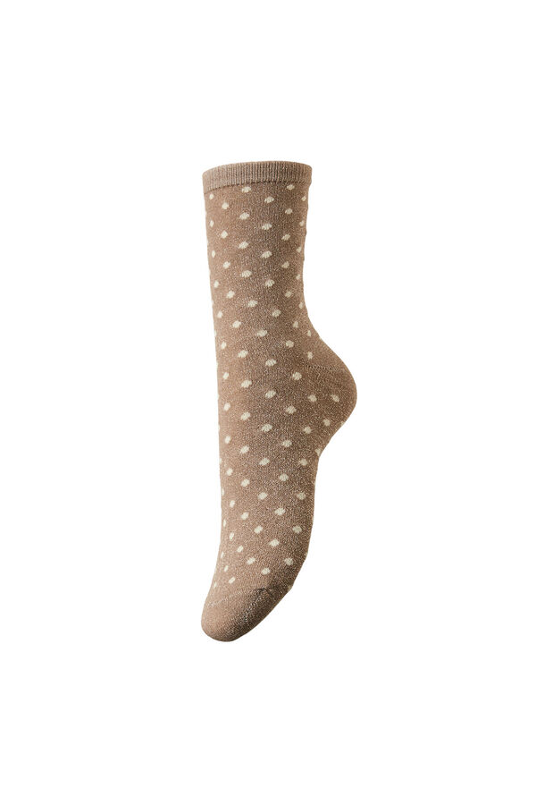 Pieces Lurex Socken Nude