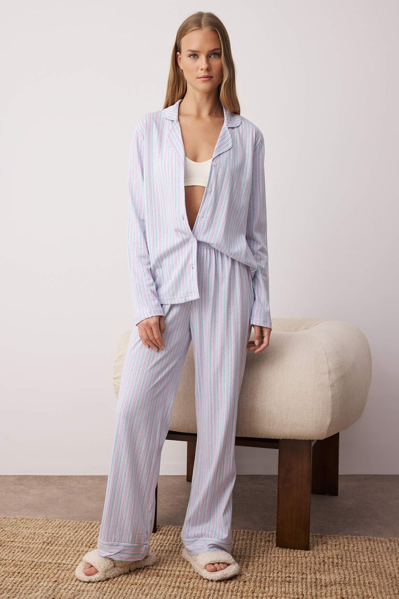 Trendyol Conjunto de pijama de rayas
