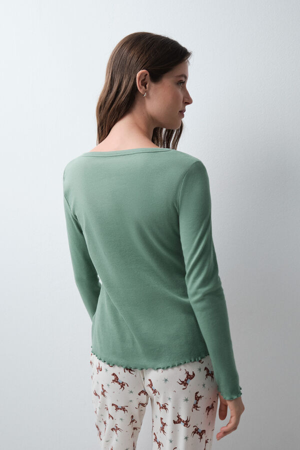 Women'secret Zelena majica dugih rukava Zelena