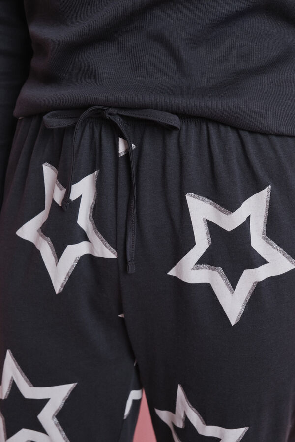 HI&BYE Duga pidžama sa zvezdama Siva