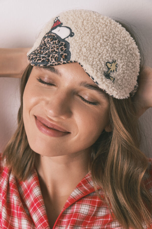 Women'secret Snoopy szintetikus bárányszőr alvómaszk bézs