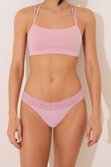 Women'secret Ružičaste tanga gaćice rebraste tange Roze