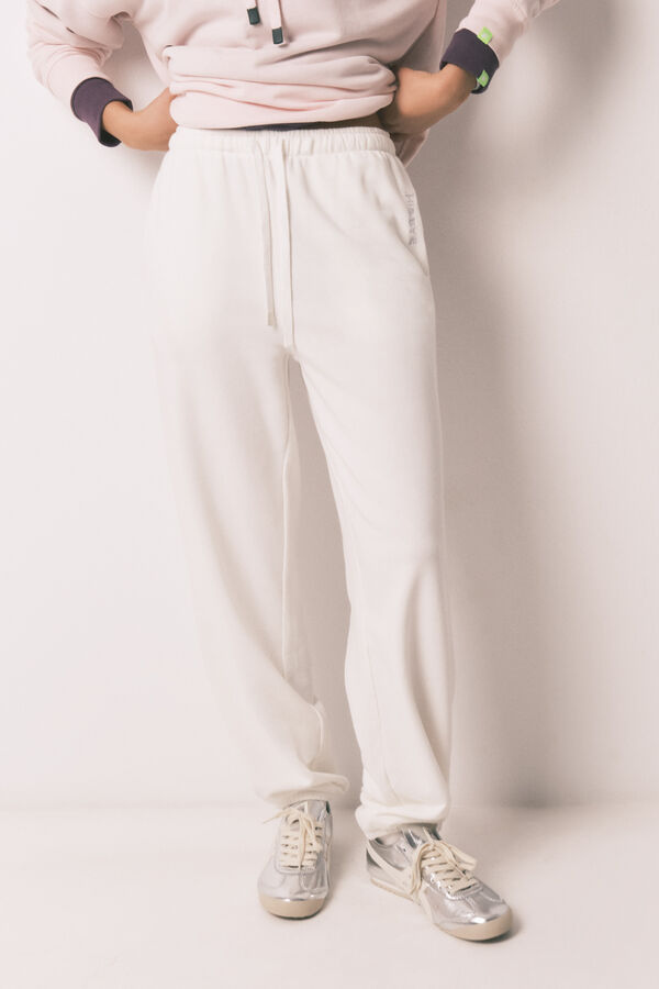 HI&BYE Bele pamučne jogger pantalone Bež