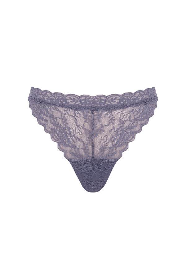 Women'secret Plave čipka tanga gaćice sa V-strukom Plava