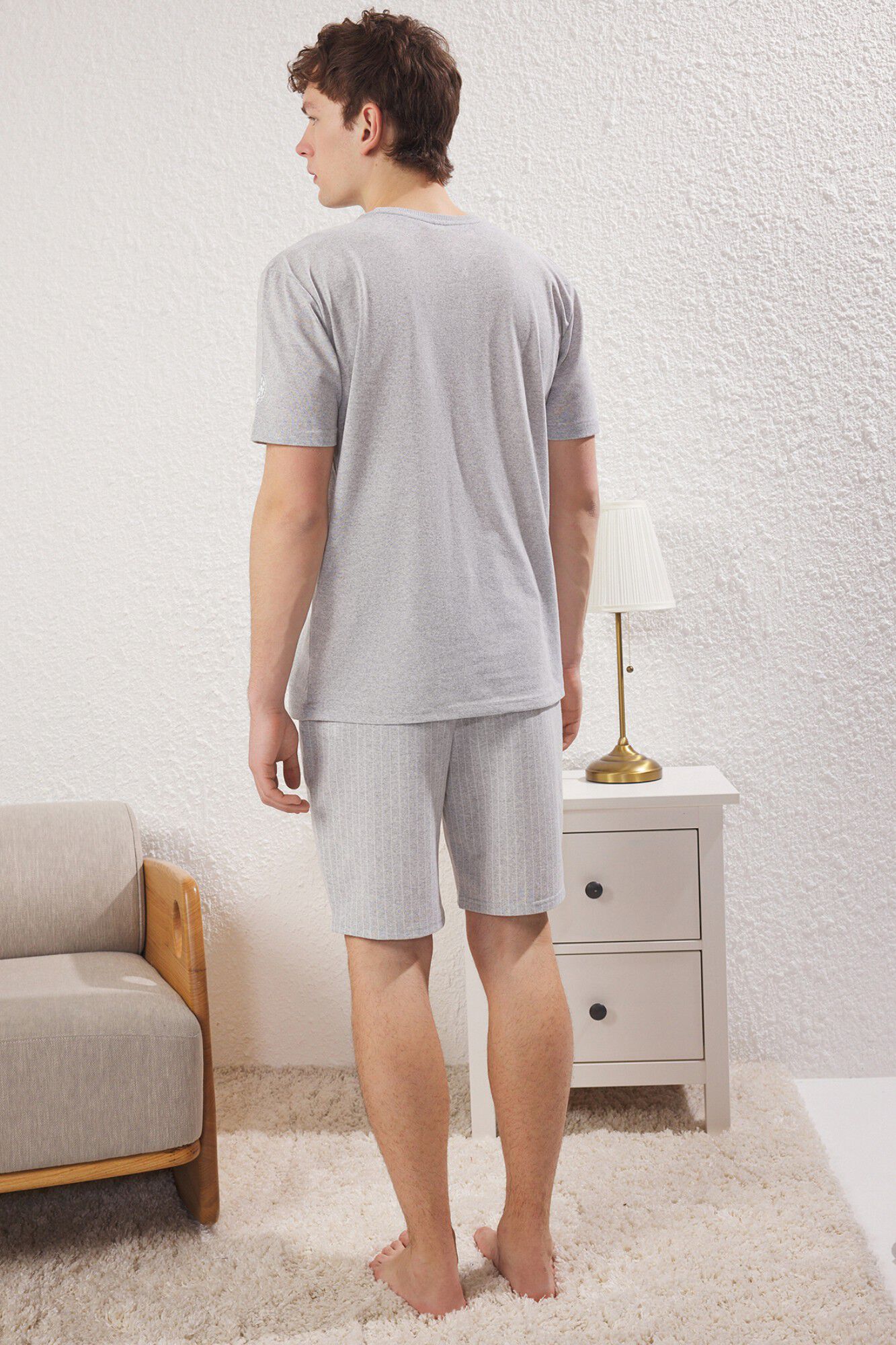 Trendyol Conjunto de pijama corto rayas