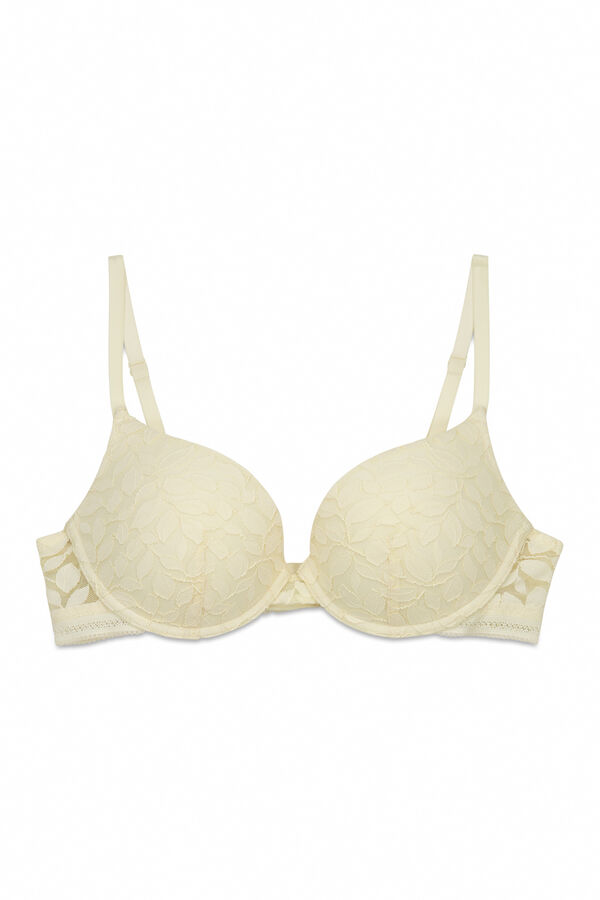 Women'secret GORGEOUS bež čipkasti push-up grudnjak Braon