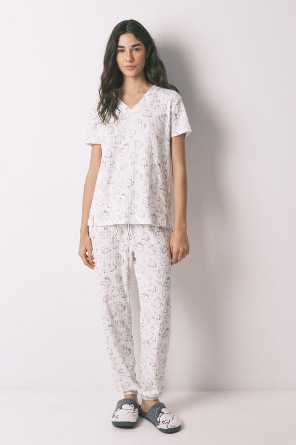 Women'secret Bela rebrasta mekana pidžama sa Moomin printom Print