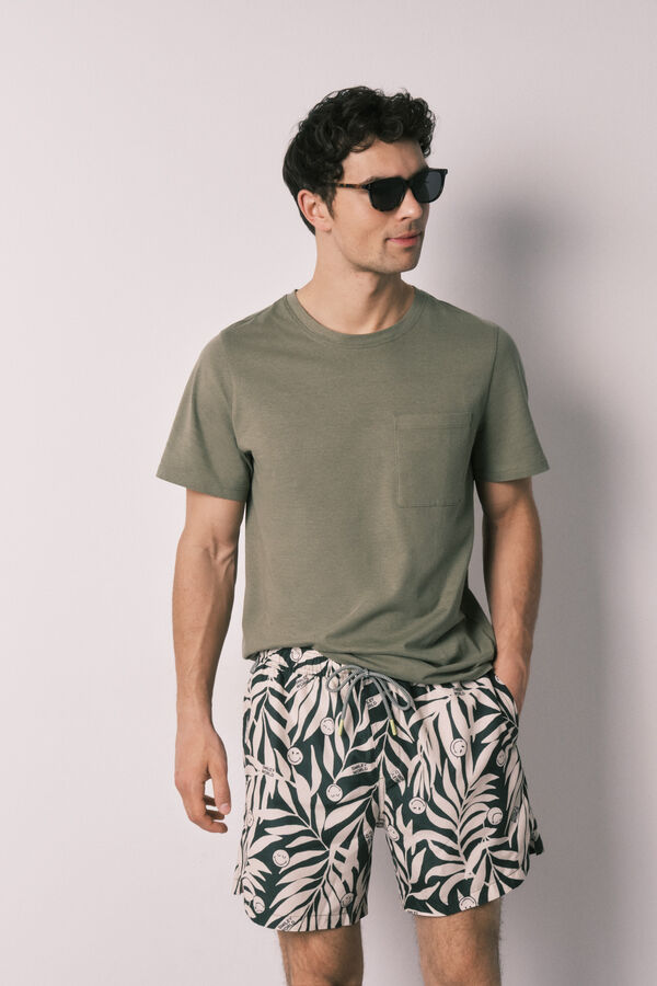 Women'secret Mu&scaron;ki kupaći kostim sa tropskim printom SmileyWorld&reg; Zelena