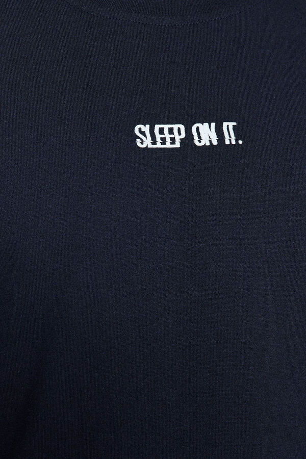 Trendyol Conjunto pijama largo liso azul "Sleep on it" azul