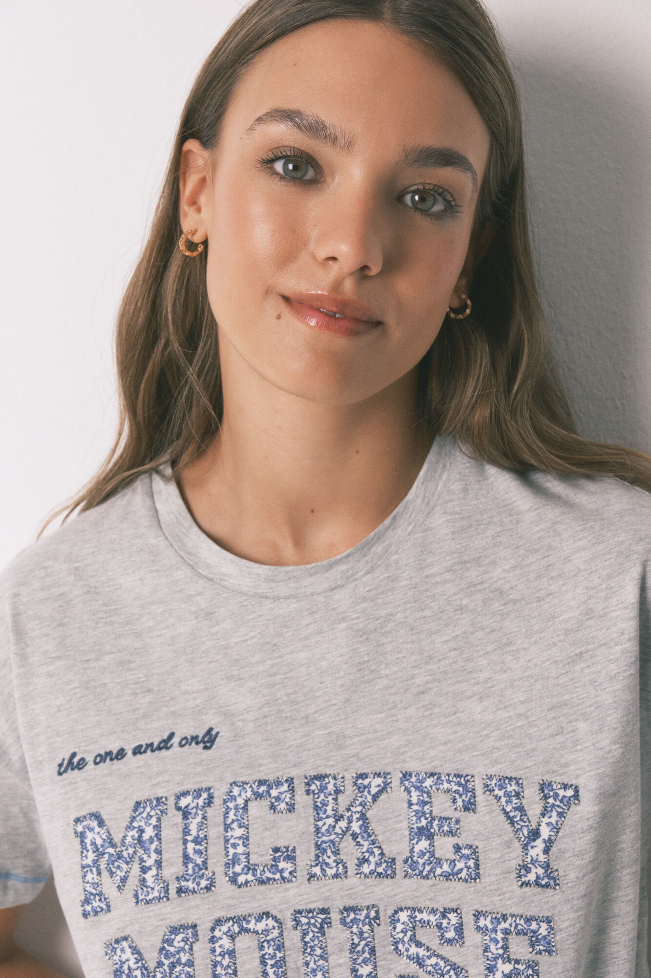 Women'secret Miki siva pamučna kapri pidžama 