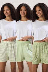 Trendyol Pack de 3 pantalones cortos de pijama estampado