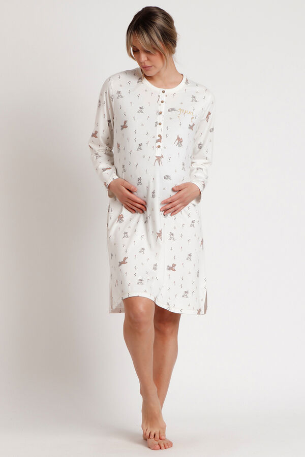 Admas Maternity long sleeve nightgown Bambi Bež