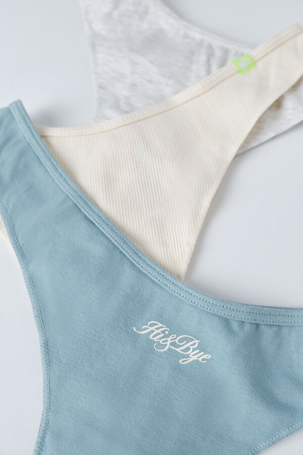 HI&BYE Pakovanje od 3 žute, zelene i sive japanke Tirkizna