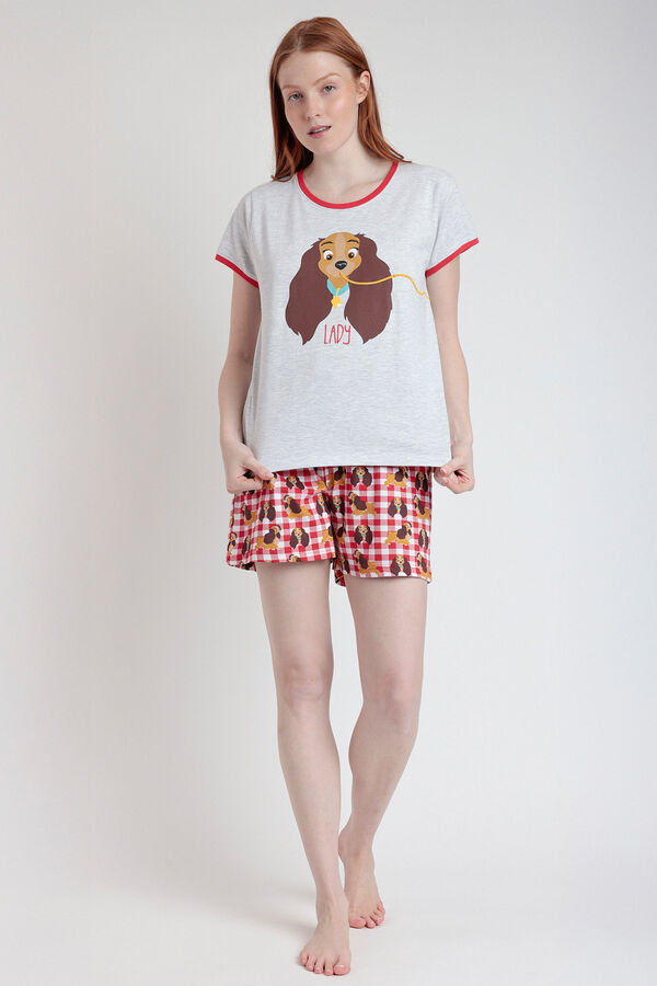 Admas Pijama curto feminino Ladynd the Tramp Disney vermelho