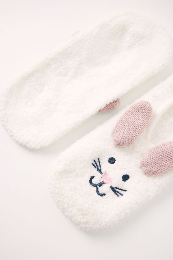 Women'secret Calcetines invisibles pelo conejo  blanco