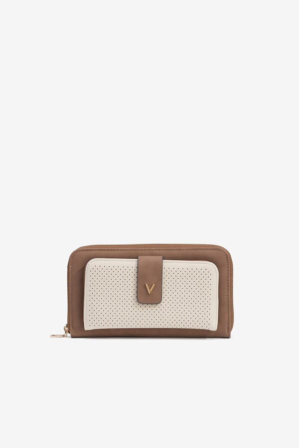 Vilanova Monedero Efecto Piel Bicolor marr&oacute;n