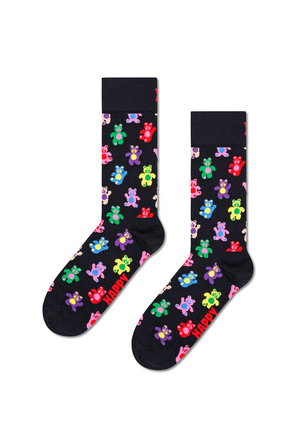 Happy Socks Unisex Teddy Bear Socks black