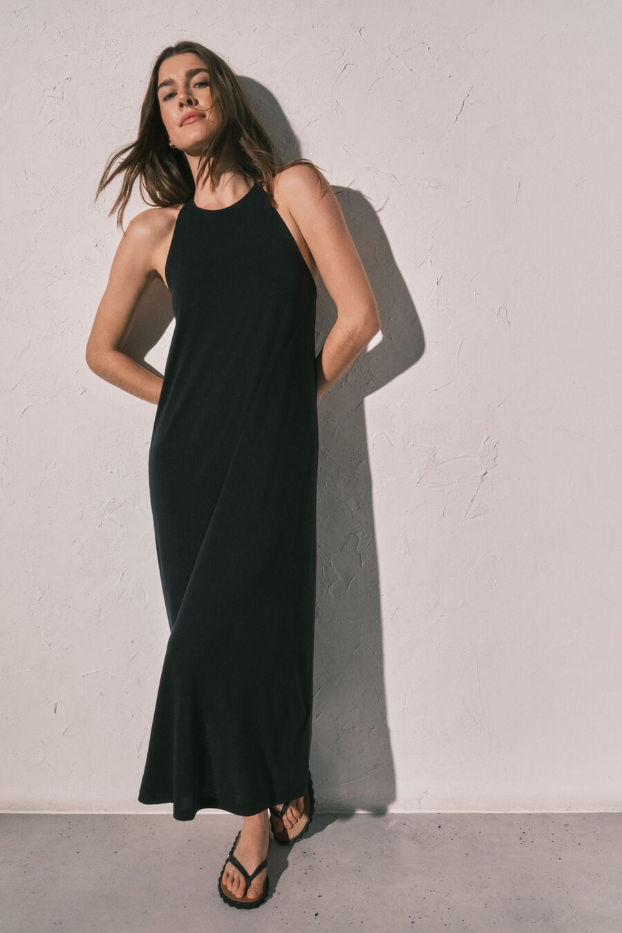 Vestido largo fluido negro