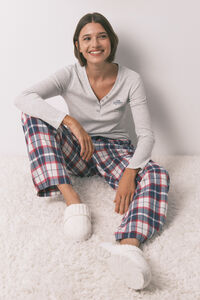 Women'secret Duge pantalone 100% pamučni flanel, plavi karo