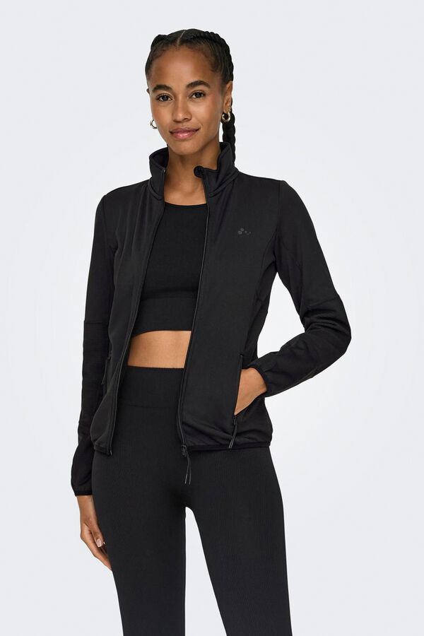 Only Play Chaqueta t&eacute;cnica forro polar negro