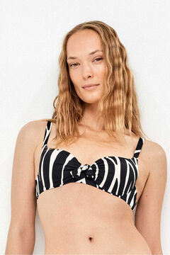 Gisela Top biqu&iacute;ni com capacidade em tecido estampado animal print zebra