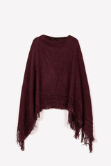 Vilanova Poncho con flecos rojo