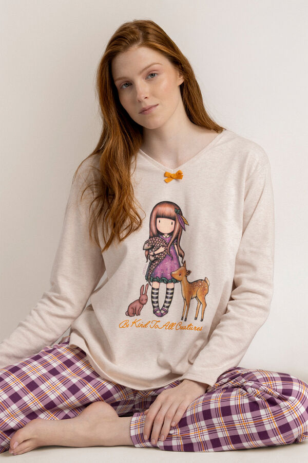Admas Pijama cuadros Be Kind To All Creatures SANTORO GORJUSS&nbsp; beige