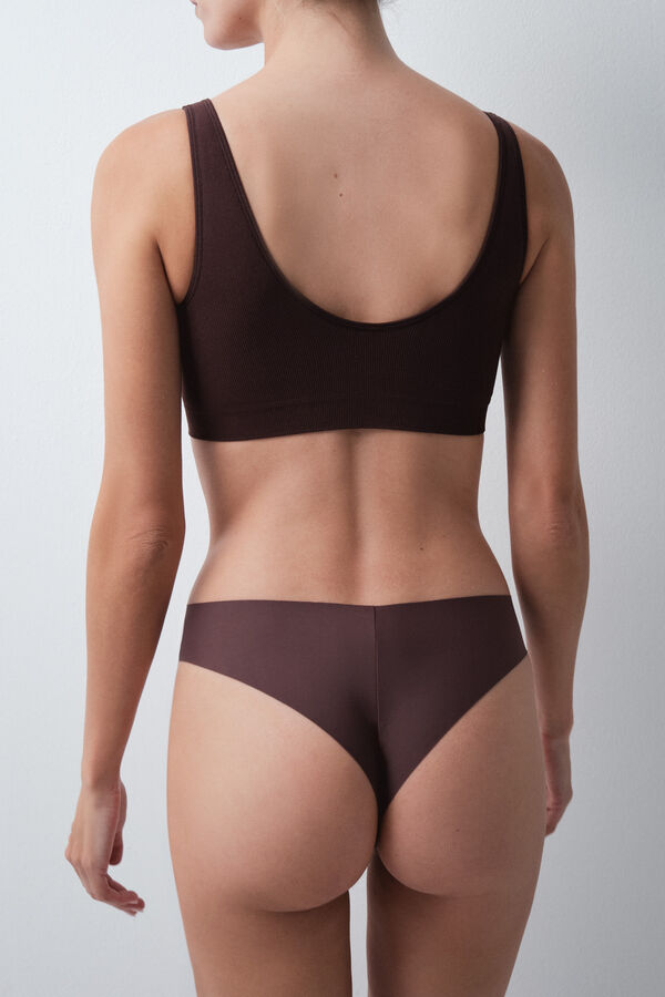 Women'secret Braga brasile&ntilde;a microfibra marr&oacute;n Braon