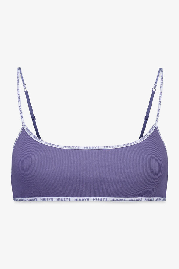HI&BYE Pamučni top grudnjak sa skidljivim korpe, plavi Plava