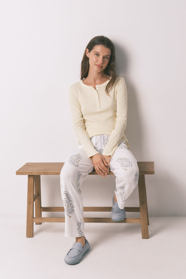 Women'secret Paisley print duge pantalone Print