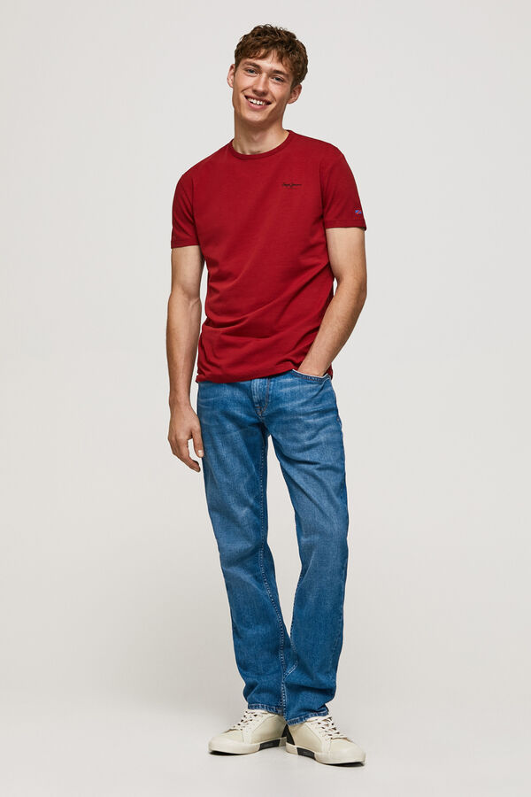 Pepe Jeans Camiseta logo estampado fit slim rojo