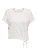 Only Play Camiseta con nudo blanco