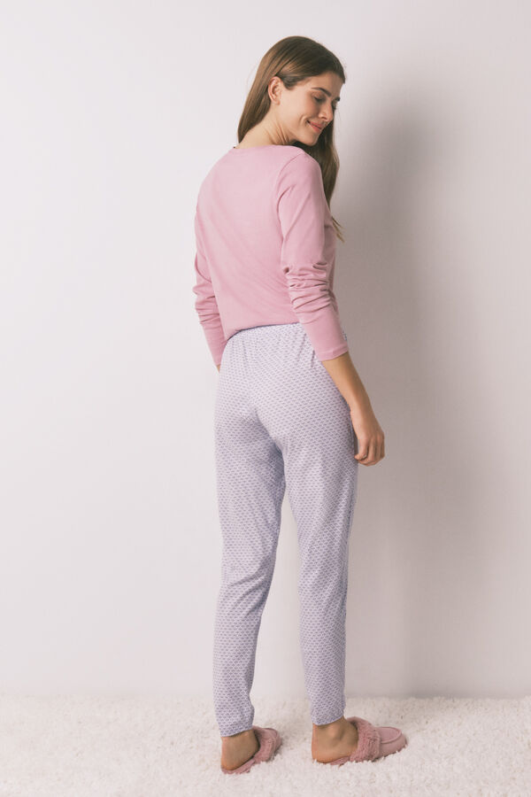 Women'secret Uske pantalone od 100% pamuka sa geometrijskim printom Print