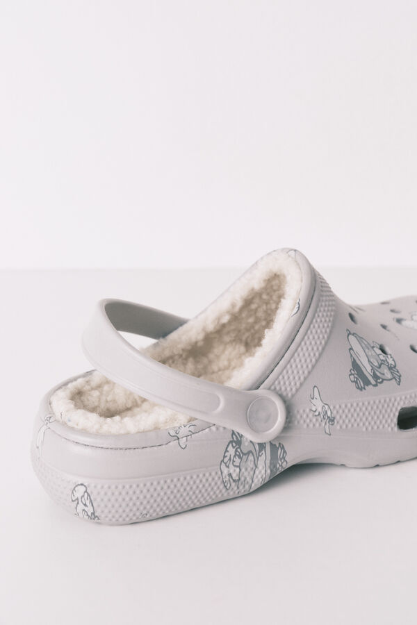 Women'secret Sobne papuče od jagnjeće krzno sa Snupijem Siva