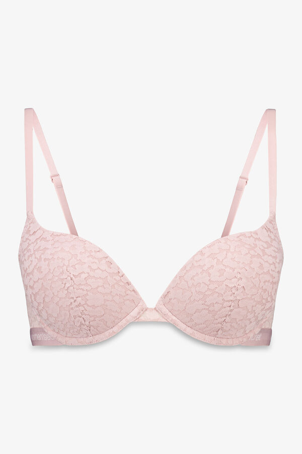 Women'secret Prekrasan ružičasti puš-ap grudnjak sa životinjskim printom Roze