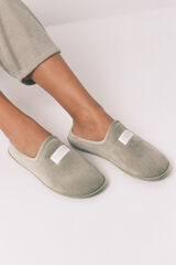 Women'secret Zelene sobne papuče od velur Kaki