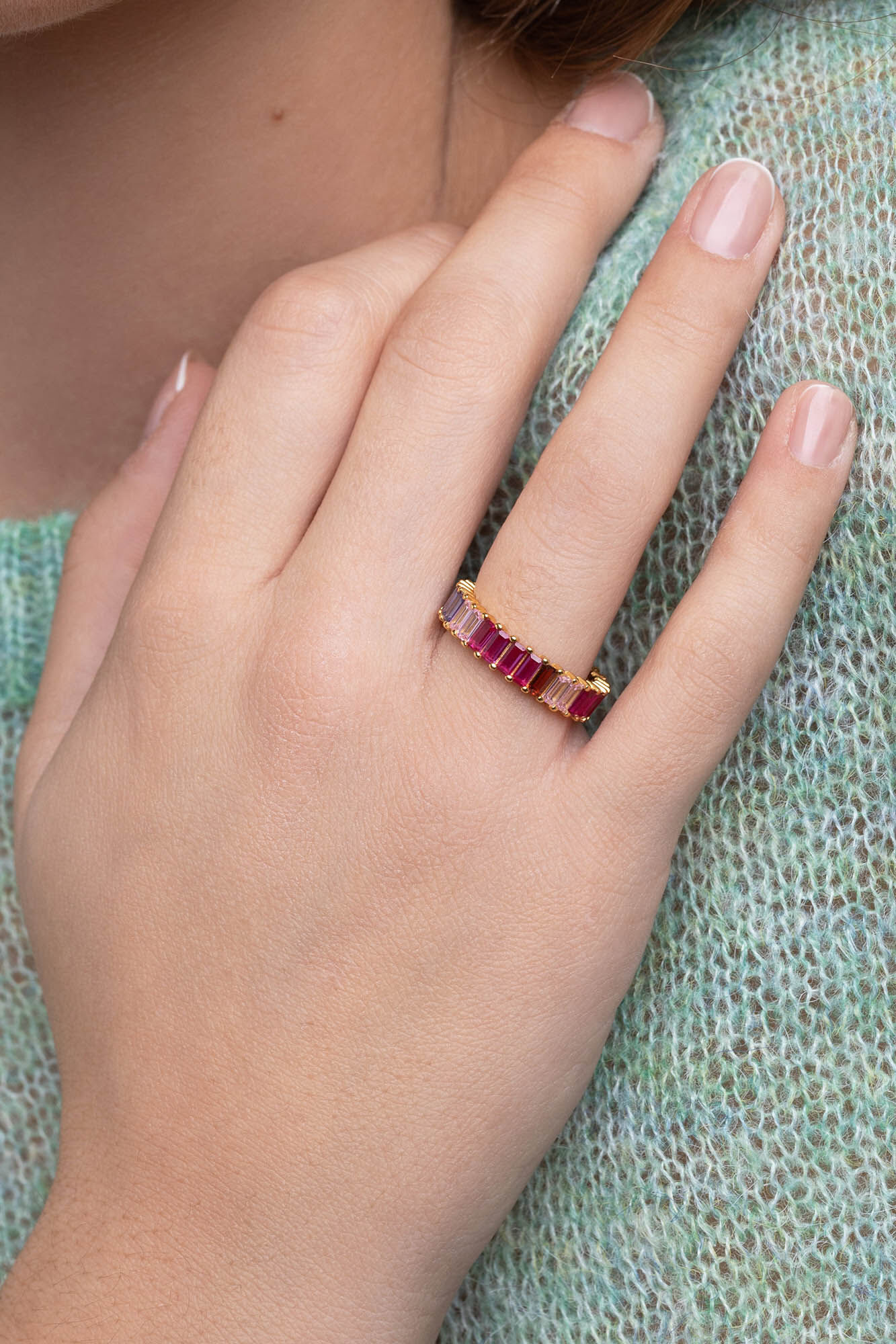 Singularu Anillo Sia Berries Plata Ba&ntilde;o Oro