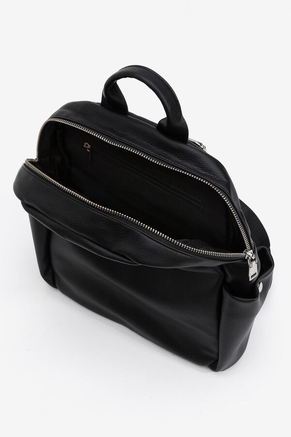 Vilanova Mochila com Al&ccedil;a de Tecido preto